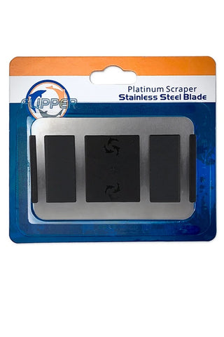 FLIPPER PLATINUM CREDIT CARD AQUARIUM SCRAPER STAINLESS STEEL BLADE